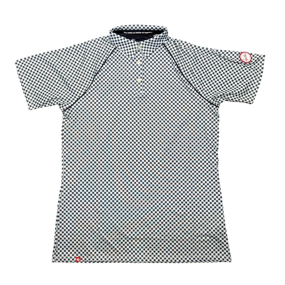 Oobe Chick-fil-A Together Fund Polo Shirt Blue Waffle Print Mens Medium NWT